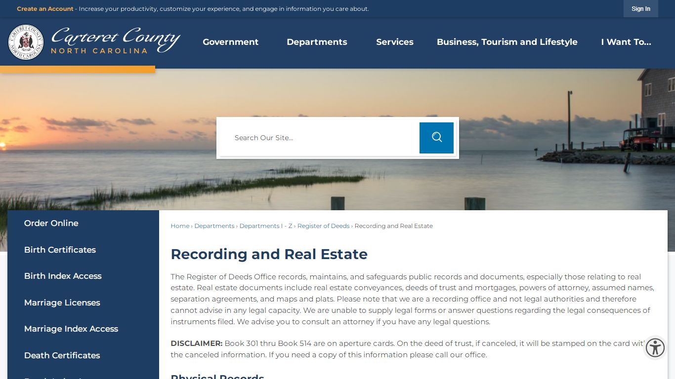 Recording and Real Estate | Carteret County, NC - Official ...